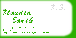 klaudia sarik business card